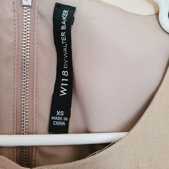 W118 Walter Baker Pleated Dress Size Xs 100% Linen Lined Lightweight Sleeveless - Picture 3 of 8